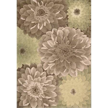 NOURISON Tropics Area Rug Collection Taupe And Green 7 Ft 6 In. X 9 Ft 6 In. Rectangle 99446017550